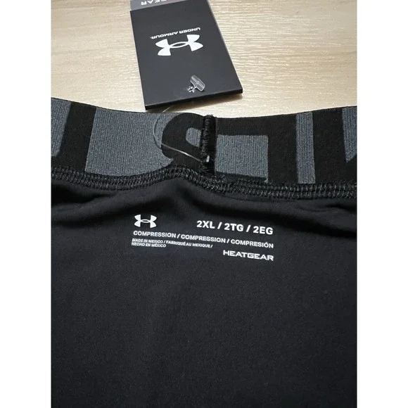NWT Under Armour Compression Pants Heatgear Men's Size 2XL Black 3/4 Length - Picture 4 of 7